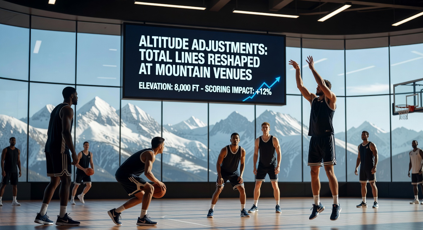 Data visualization chart comparing basketball scoring averages at different altitudes