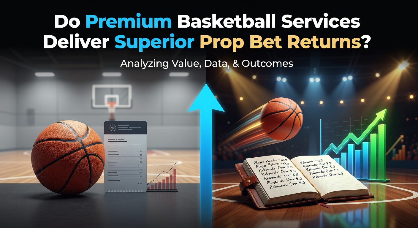 Chart comparing ROI for premium basketball prop bet services versus free picks during recent NBA seasons