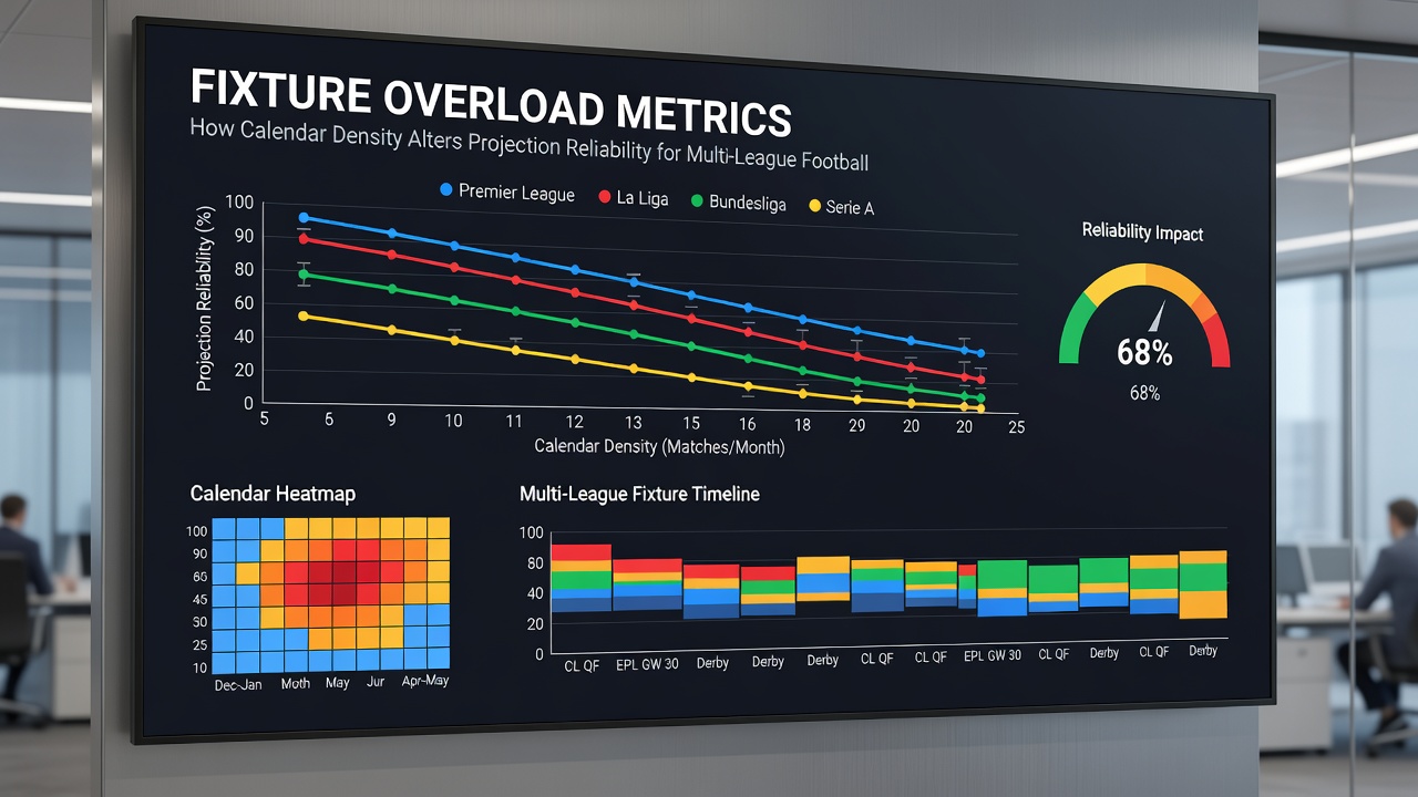 Data visualization of fixture density metrics affecting football performance projections