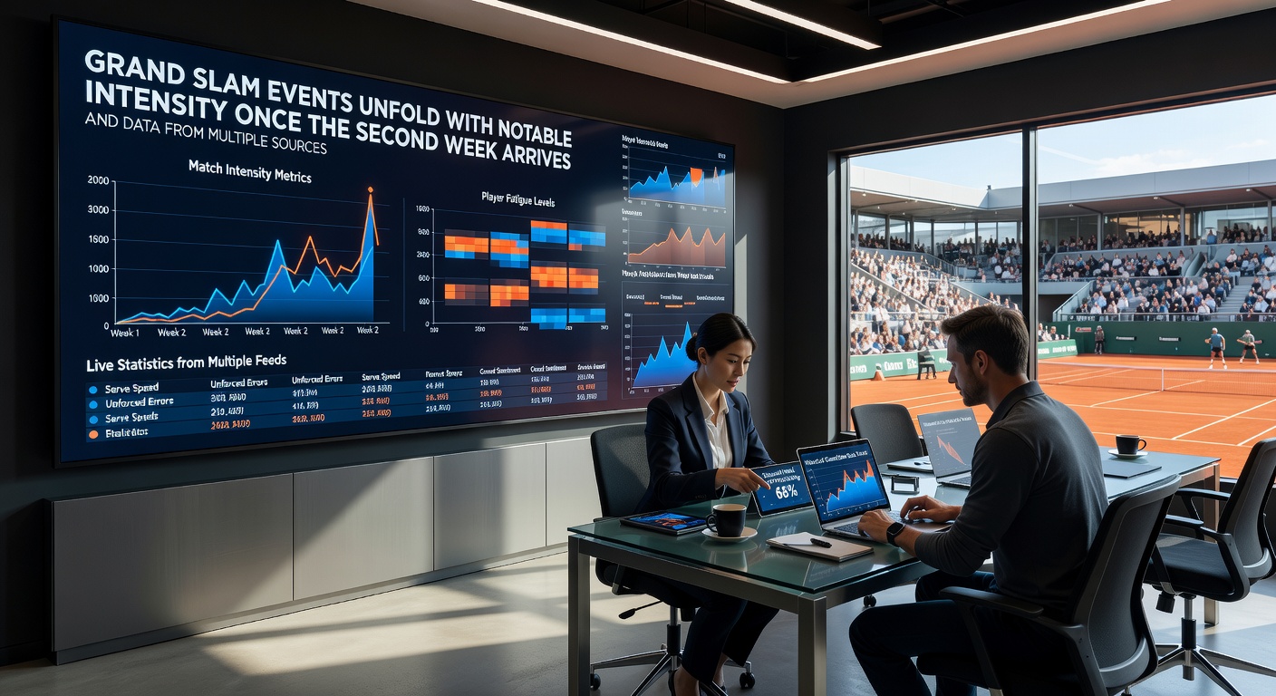 Statistical charts and match data visualizations showing underdog performance trends in Grand Slam second weeks
