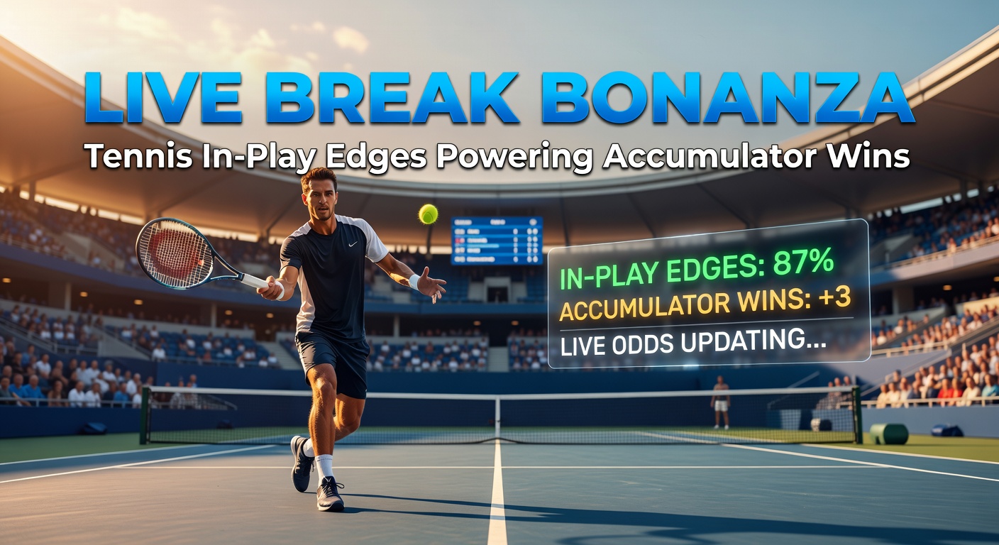 Dynamic tennis rally on clay court during a high-stakes in-play match, capturing the tension of a potential serve break