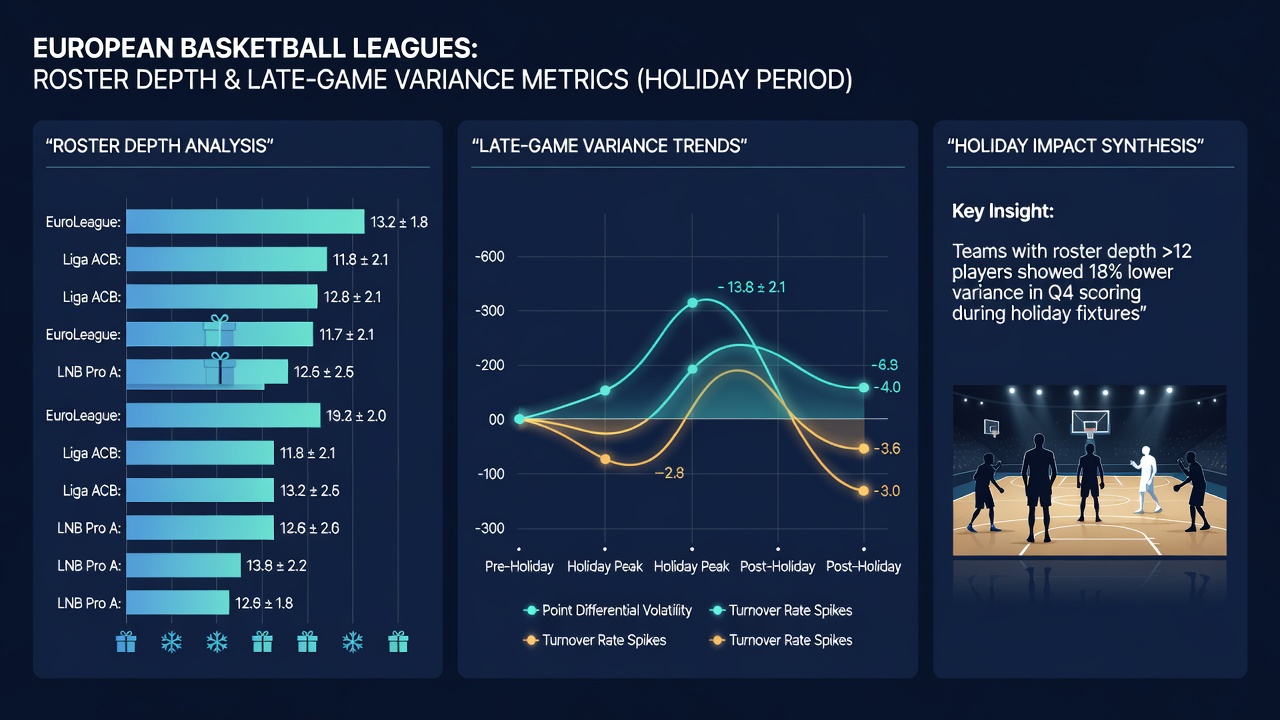 Heatmap illustrating variance spikes in ACB and Lega Basket holiday matchups